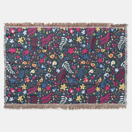 Couverture motif mignon d'oiseaux et de fleurs (Devant)