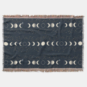 Couverture Motif minimaliste des phases lunaires avec des éto