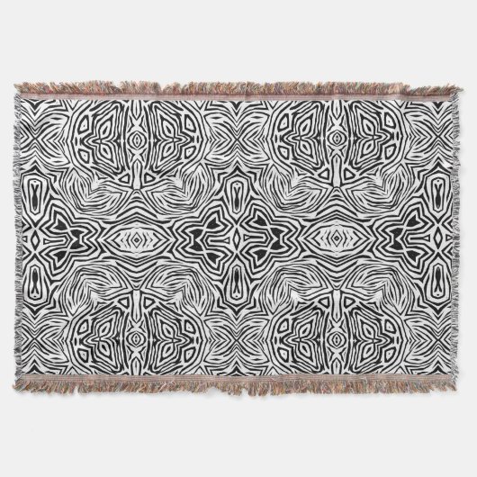 Couverture Motif moderne géométrique abstrait noir et blanc (Devant)