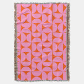 Couverture Motif moderne rose Et orange Du Milieu Du Siècle (devant Vertical)