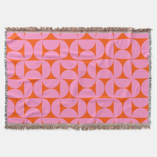 Couverture Motif moderne rose Et orange Du Milieu Du Siècle (Devant)