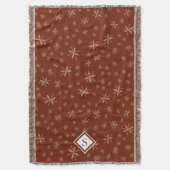 Couverture Motif moderne Snowflake sur Red Monogramme (devant Vertical)