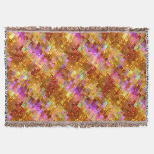 Couverture Motif Mosaïque Iridé Or (Devant)