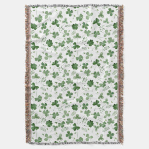Couverture Motif mou de shamrock d'aquarelle