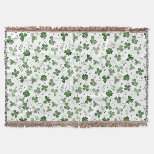Couverture Motif mou de shamrock d'aquarelle (Devant)