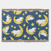 Couverture Motif mouton, Mouton couché, Lune, Étoiles (Devant)