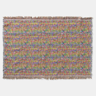 Couverture motif multicolore de symboles de paix