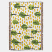 Couverture Motif Naïve Green Black Tree (devant Vertical)