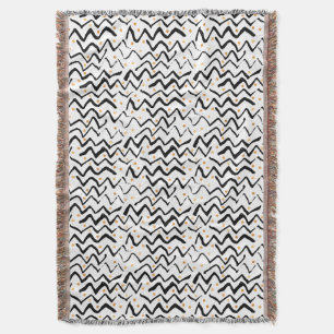 Couverture Motif noir de courses et de points de brosse