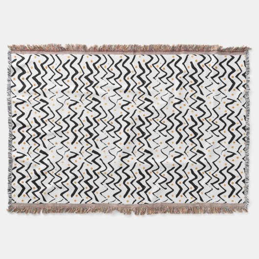 Couverture Motif noir de courses et de points de brosse (Devant)