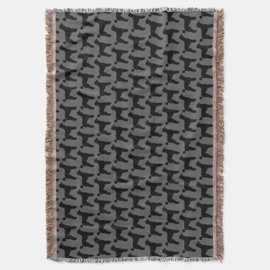 Couverture Motif noir de silhouettes de caniche standard (devant Vertical)