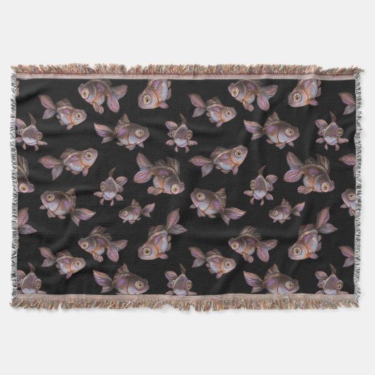 Couverture Motif noir sans couture avec poisson (Devant)