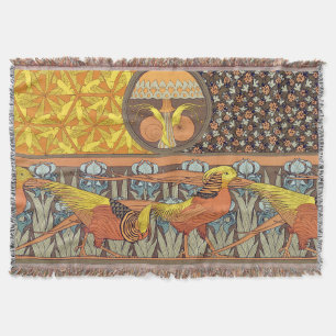 Couverture Motif oiseau de la nature Art nouveau français vin