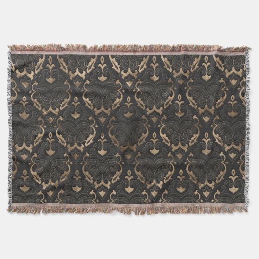 Couverture Motif oriental - cuir et or noirs (Devant)