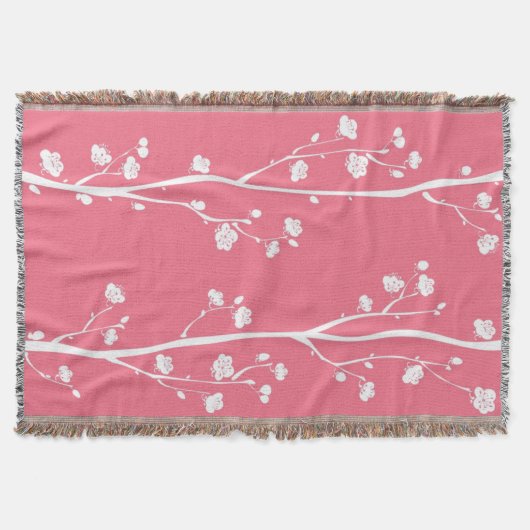 Couverture Motif oriental de fleur de prune (Devant)