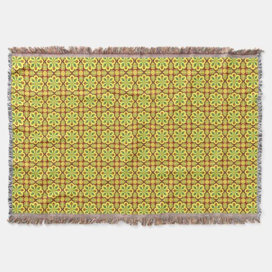 Couverture Motif oriental rouge jaune ottoman turc Tulip (Devant)
