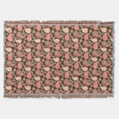 Couverture Motif Paisley, corail et chocolat (Devant)