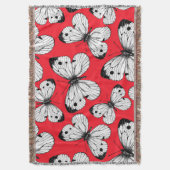 Couverture Motif papillon de chou sur rouge (devant Vertical)