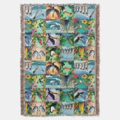 Couverture Motif patchwork d'oiseaux (devant Vertical)