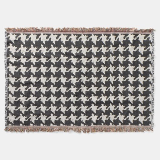 Couverture Motif Pied-de-Poule Noir Blanc (Devant)