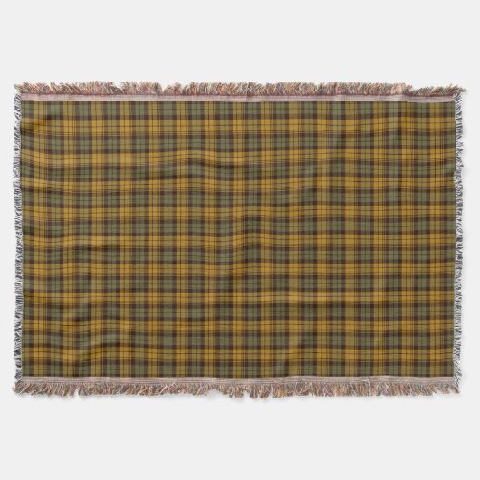 Couverture Motif Plaid rustique vert et or (Devant)