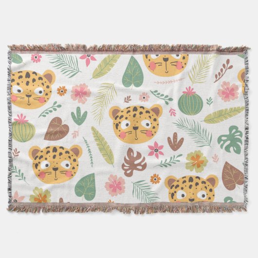 Couverture Motif Plante de Leopard Head Tropical (Devant)