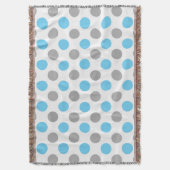 Couverture Motif pois bleu et gris (devant Vertical)