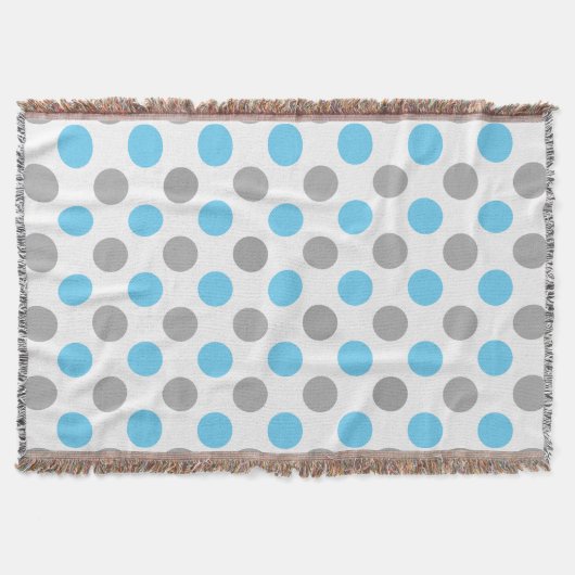 Couverture Motif pois bleu et gris (Devant)