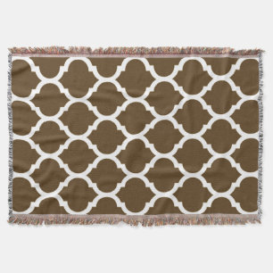 Couverture Motif Quatrefoil Brown marocain