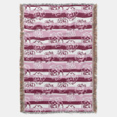 Couverture Motif rayé avec des roses (devant Vertical)