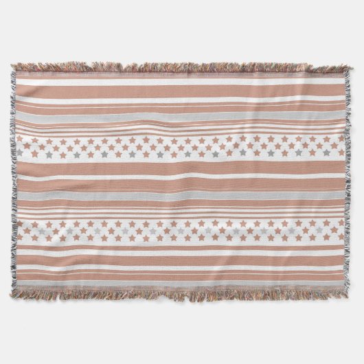 Couverture Motif rayé marron avec étoiles (Devant)