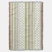 Couverture Motif rayé olive avec étoiles (devant Vertical)
