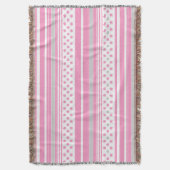 Couverture Motif rayé rose avec étoiles (devant Vertical)