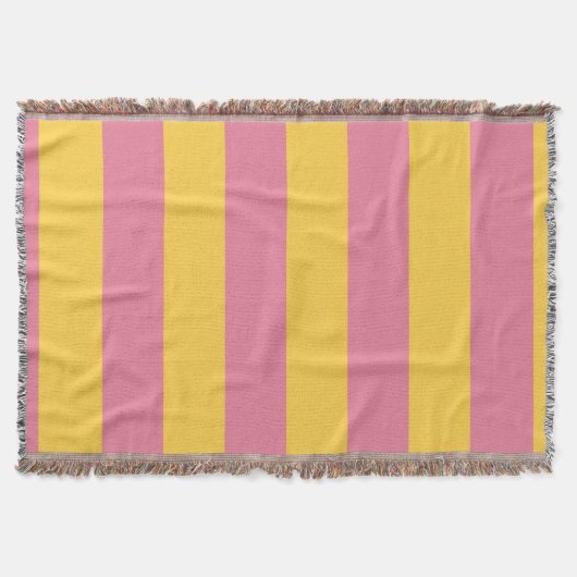 Couverture Motif rayé vertical rose et jaune vibrant (Devant)