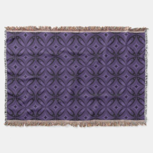 Couverture Motif Rétro de Couleur Violet Foncé (Devant)
