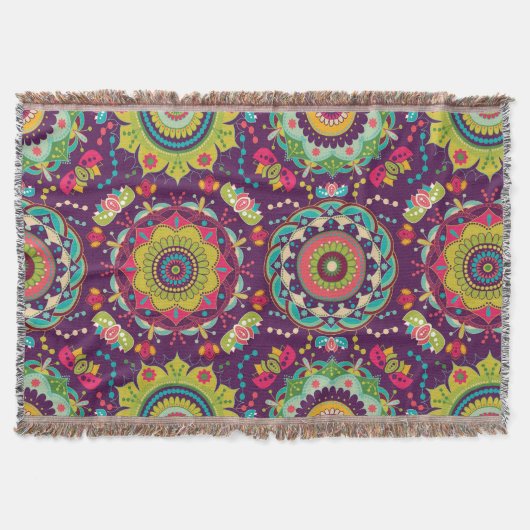 Couverture Motif Retro Mandala (Devant)