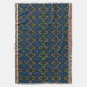 Couverture Motif Rétro Vintage Deep Blue (devant Vertical)