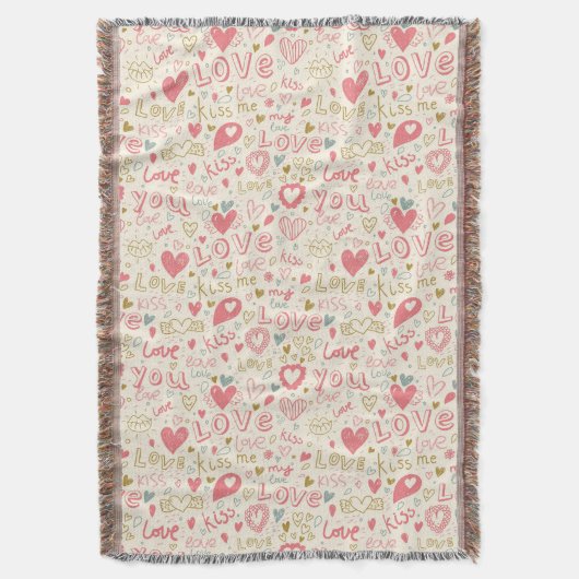 Couverture Motif romantique avec des coeurs et des lèvres (devant Vertical)