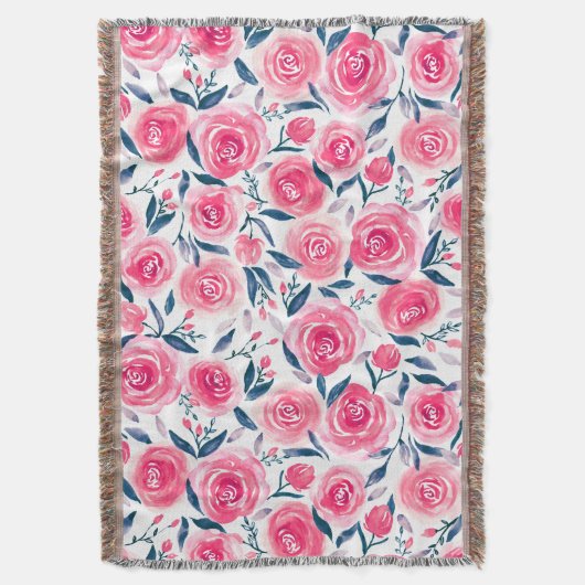 Couverture Motif Rose d'aquarelle rose (devant Vertical)