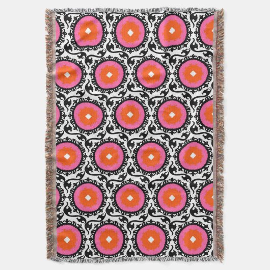 Couverture Motif rose de Suzani (devant Vertical)