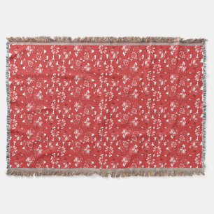 Couverture Motif rose en rouge