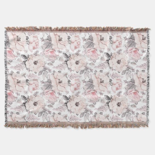 Couverture Motif rose et gris classique (Devant)