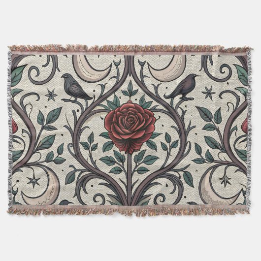 Couverture Motif Rose Gothique Foncé (1) (Devant)