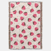 Couverture Motif rose mignon et Girly de fraises (devant Vertical)