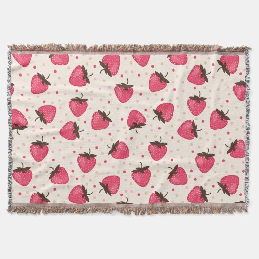 Couverture Motif rose mignon et Girly de fraises (Devant)