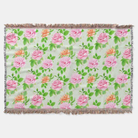 Couverture Motif Roses Roses Fleurs (Devant)