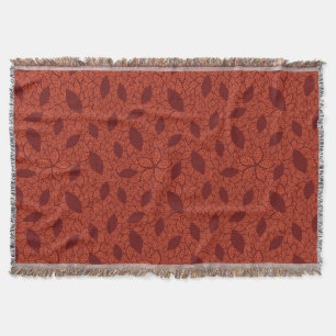 Couverture Motif rouge de feuille sur l'orange