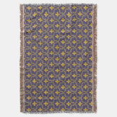 Couverture Motif Royal Fleur-de-Lis Violet et Or (devant Vertical)