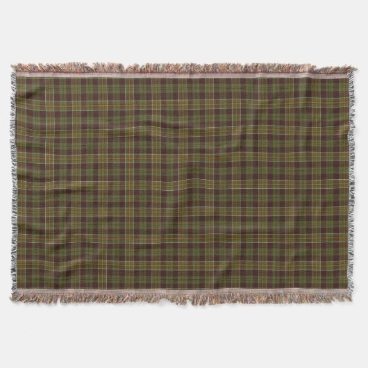 Couverture Motif rustique de plaid de brun et de vert de (Devant)