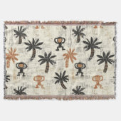 Couverture Motif Safari Jungle Singe Bohème (Devant)